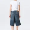 Astro Mid Rise Loose Baggy Denim Shorts – Blue Hymn – Mittelblau