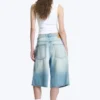Astro Mid Rise Loose Baggy Denim Shorts – Kimberley Blue – Hellblau