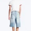 Astro Mid Rise Loose Baggy Denim Shorts – Kimberley Blue – Hellblau