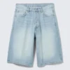 Astro Mid Rise Loose Baggy Denim Shorts – Kimberley Blue – Hellblau