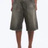 Astro Mid Rise Loose Baggy Denim Shorts – Redondo Black – Schwarz
