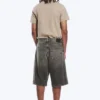 Astro Mid Rise Loose Baggy Denim Shorts – Redondo Black – Schwarz