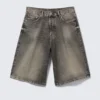 Astro Mid Rise Loose Baggy Denim Shorts – Redondo Black – Schwarz