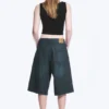 Astro Mid Rise Loose Baggy Denim Shorts – Seeblau – Mittelblau