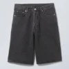 Astro Mid Rise Loose Baggy Denim Shorts – Tuned Black Astro Mid Rise Loose Baggy Denim Shorts – Tuned Black