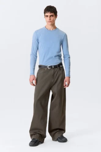 Astro Mid Rise Loose Baggy Structured Hose – Dunkelbraun