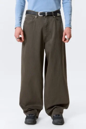 Astro Mid Rise Loose Baggy Structured Hose – Dunkelbraun