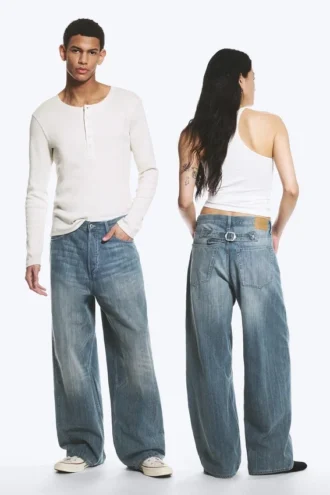 Astro Mid Rise Loose Baggy Twist Jeans – Gloria Blue – Mittelblau Astro Mid Rise Loose Baggy Twist Jeans – Gloria Blue – Mittelblau