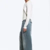 Astro Mid Rise Loose Baggy Twist Jeans – Gloria Blue – Mittelblau
