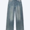 Astro Mid Rise Loose Baggy Twist Jeans – Gloria Blue – Mittelblau