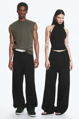 Astro Mid Rise Loose Baggy Unisex-Jeans – Black Rinse – Schwarz Astro Mid Rise Loose Baggy Unisex-Jeans – Black Rinse – Schwarz