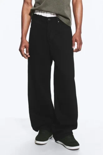 Astro Mid Rise Loose Baggy Unisex-Jeans – Black Rinse – Schwarz Astro Mid Rise Loose Baggy Unisex-Jeans – Black Rinse – Schwarz