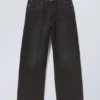 Astro Mid Rise Loose Baggy Unisex-Jeans – Black Stream Astro Mid Rise Loose Baggy Unisex-Jeans – Black Stream