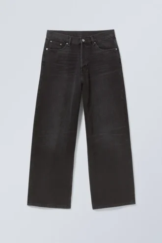 Astro Mid Rise Loose Baggy Unisex-Jeans – Black Stream Astro Mid Rise Loose Baggy Unisex-Jeans – Black Stream