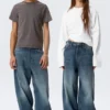 Astro Mid Rise Loose Baggy Unisex-Jeans – Blue Hymn – Mittelblau