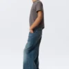 Astro Mid Rise Loose Baggy Unisex-Jeans – Blue Hymn – Mittelblau