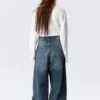 Astro Mid Rise Loose Baggy Unisex-Jeans – Blue Hymn – Mittelblau