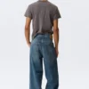 Astro Mid Rise Loose Baggy Unisex-Jeans – Blue Hymn – Mittelblau