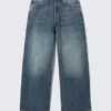 Astro Mid Rise Loose Baggy Unisex-Jeans – Blue Hymn – Mittelblau