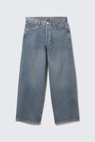 Astro Mid Rise Loose Baggy Unisex-Jeans – Blue One – Mittelblau
