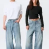 Astro Mid Rise Loose Baggy Unisex-Jeans – Blue Stream – Mittelblau Astro Mid Rise Loose Baggy Unisex-Jeans – Blue Stream – Mittelblau
