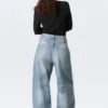 Astro Mid Rise Loose Baggy Unisex-Jeans – Blue Stream – Mittelblau Astro Mid Rise Loose Baggy Unisex-Jeans – Blue Stream – Mittelblau