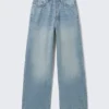 Astro Mid Rise Loose Baggy Unisex-Jeans – Blue Stream – Mittelblau Astro Mid Rise Loose Baggy Unisex-Jeans – Blue Stream – Mittelblau