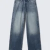 Astro Mid Rise Loose Baggy Unisex-Jeans – Board Blue – Mittelblau Astro Mid Rise Loose Baggy Unisex-Jeans – Board Blue – Mittelblau