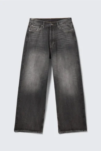 Astro Mid Rise Loose Baggy Unisex-Jeans – Dusky Black – Schwarz
