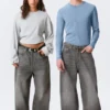 Astro Mid Rise Loose Baggy Unisex-Jeans – Mine Grey Astro Mid Rise Loose Baggy Unisex-Jeans – Mine Grey