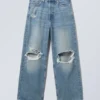 Astro Ripped Loose Baggy Jeans – Seventeen Blue