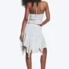 Asymmetrischer Midirock – Hellgrau meliert Asymmetrischer Midirock – Hellgrau meliert