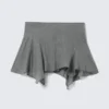 Asymmetrischer Minirock mit Pailletten – Grau – Strass Asymmetrischer Minirock mit Pailletten – Grau – Strass