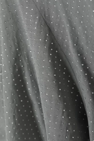 Asymmetrischer Minirock mit Pailletten – Grau – Strass