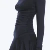 Asymmetrisches, drapiertes Minikleid – Dunkelblau Asymmetrisches, drapiertes Minikleid – Dunkelblau