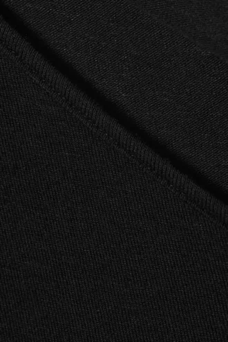 Asymmetrisches Langarm-Shirt mit Rippstrick – Schwarz