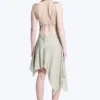 Asymmetrisches, ärmelloses Midi-Kleid mit Wasserfallausschnitt – Light Mole Asymmetrisches, ärmelloses Midi-Kleid mit Wasserfallausschnitt – Light Mole