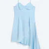 Asymmetrisches Satinkleid – Hellblau Asymmetrisches Satinkleid – Hellblau