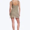 Asymmetrisches Slip-Kleid – Staubiges Khaki-Grün – Blume Asymmetrisches Slip-Kleid – Staubiges Khaki-Grün – Blume