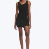 Asymmetrisches Wickel-Top mit Trägern – Schwarz Asymmetrisches Wickel-Top mit Trägern – Schwarz
