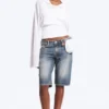 Atom Low-Rise-Jeansshorts in regulärer Länge – Redondo Blue – Mittelblau Atom Low-Rise-Jeansshorts in regulärer Länge – Redondo Blue – Mittelblau
