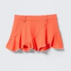 Ausgefranster asymmetrischer Minirock aus Twill – Hellrot Ausgefranster asymmetrischer Minirock aus Twill – Hellrot