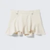 Ausgefranster asymmetrischer Minirock aus Twill – Off-White Ausgefranster asymmetrischer Minirock aus Twill – Off-White