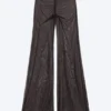 Ausgestellte bedruckte Mesh-Hose – Dunkelbraun Ausgestellte bedruckte Mesh-Hose – Dunkelbraun