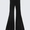 Ausgestellte Strass-Hose – Schwarz – Strasssteine Ausgestellte Strass-Hose – Schwarz – Strasssteine