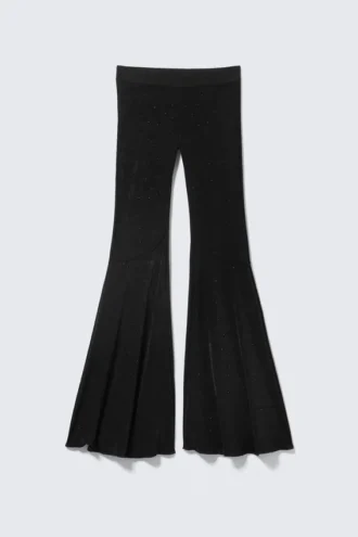 Ausgestellte Strass-Hose – Schwarz – Strasssteine
