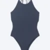 Badeanzug mit Neckholder-Ausschnitt – Dunkelblau Badeanzug mit Neckholder-Ausschnitt – Dunkelblau