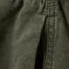 Baggy-Hose aus gewaschenem Canvas mit niedriger Leibhöhe – gewaschenes Dunkelkhaki