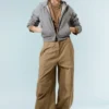 Baggy-Hose mit niedriger Leibhöhe aus Ripstop – Beige Baggy-Hose mit niedriger Leibhöhe aus Ripstop – Beige
