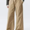 Baggy-Hose mit niedriger Leibhöhe aus Ripstop – Beige Baggy-Hose mit niedriger Leibhöhe aus Ripstop – Beige